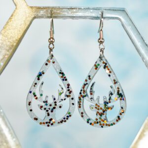 boucles d'oreilles rennes de noel