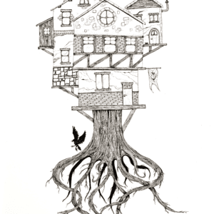 maison sur tronc d'arbre