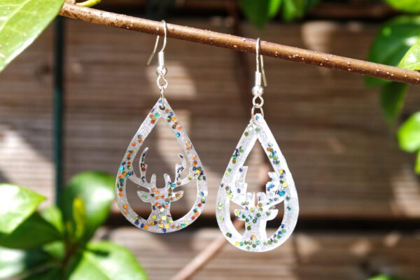 boucles d'oreilles rennes de noel