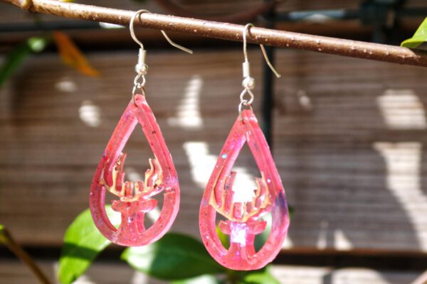 boucles d'oreilles rennes de noel