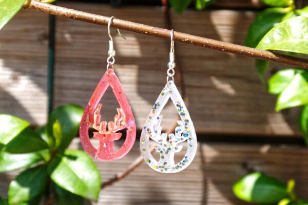 boucles d'oreilles rennes de noel